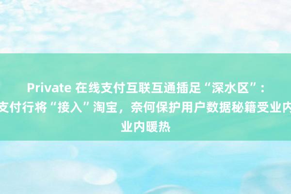 Private 在线支付互联互通插足“深水区”：微信支付行将“接入”淘宝，奈何保护用户数据秘籍受业内暖热