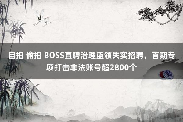 自拍 偷拍 BOSS直聘治理蓝领失实招聘，首期专项打击非法账号超2800个